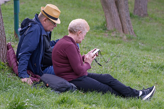 elderly couple in home care